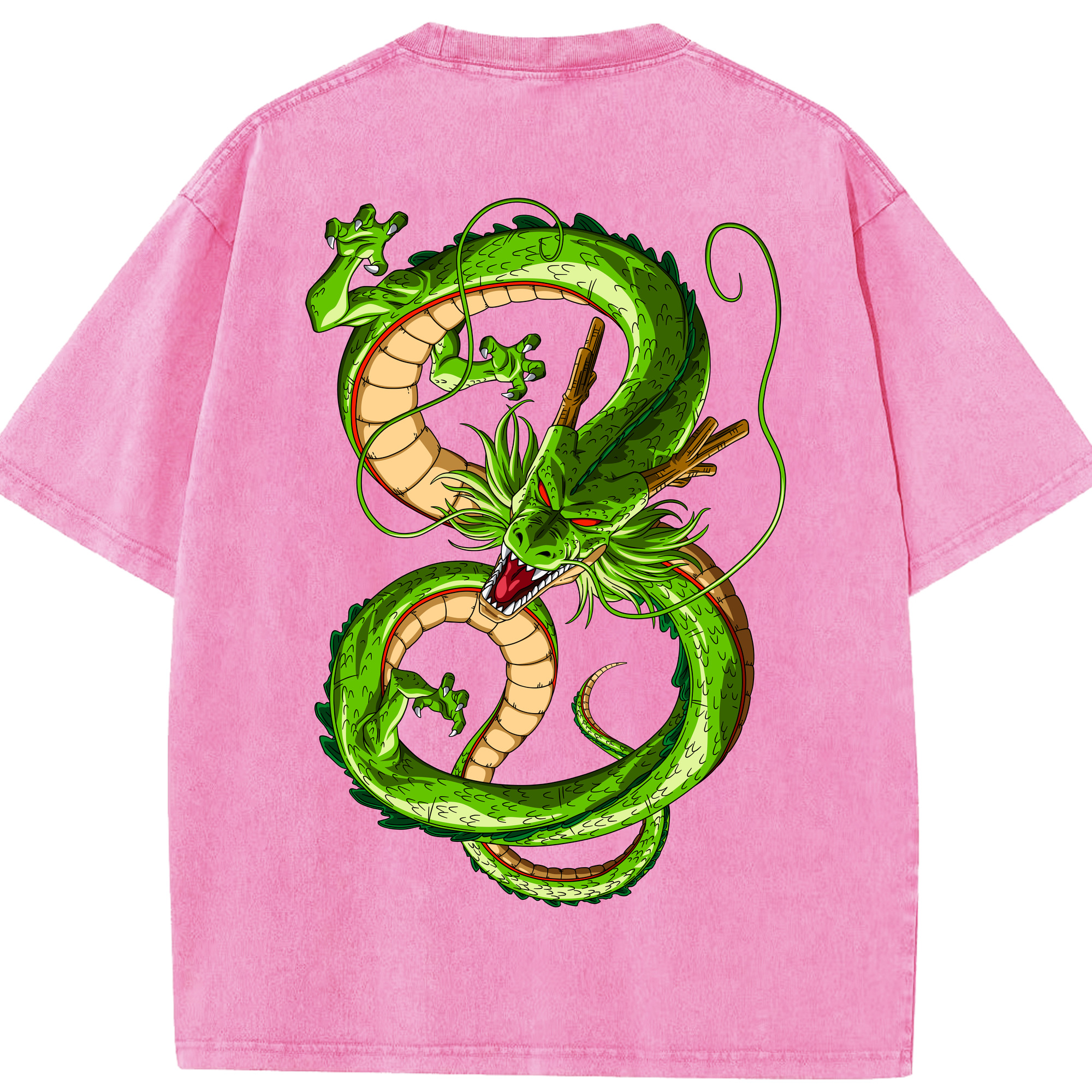 （画像用） ドラゴンボール 神龍 シェンロン DRAGON BALL Shenron 綿100% ヴィンテージ風 半袖Tシャツ（背面プリント）